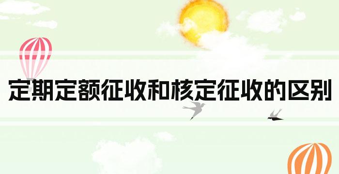 定期定额征收和核定征收的区别