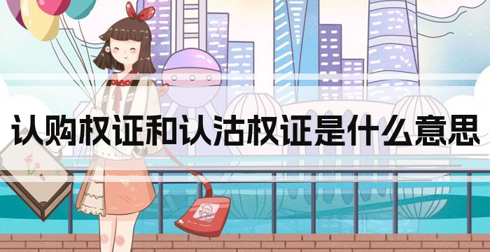 认购权证和认沽权证是什么意思