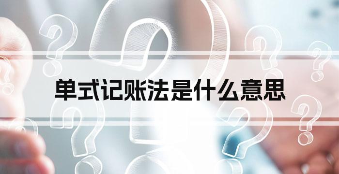 单式记账法是什么意思