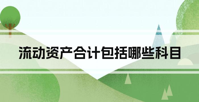 流动资产合计包括哪些科目