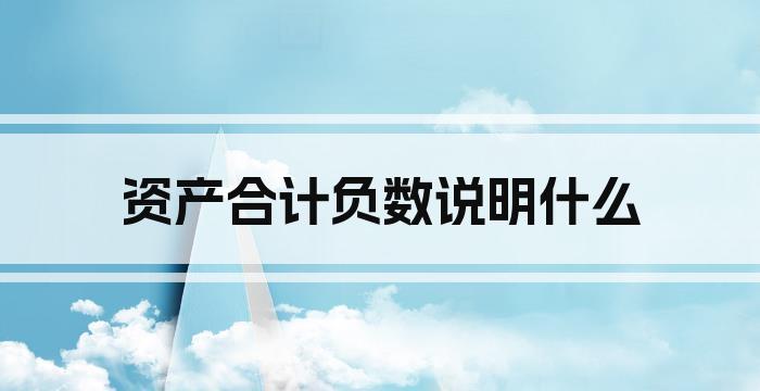 资产合计负数说明什么