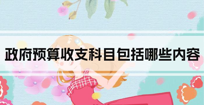 政府预算收支科目包括哪些内容