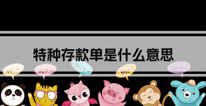 特种存款单是什么意思