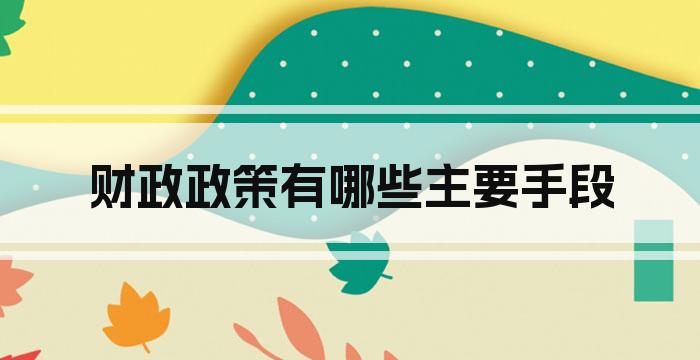 财政政策有哪些主要手段