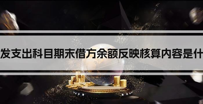 研发支出科目期末借方余额反映核算内容是什么
