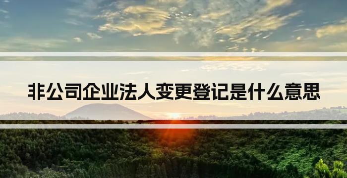 非公司企业法人变更登记是什么意思