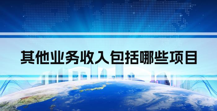 其他业务收入包括哪些项目