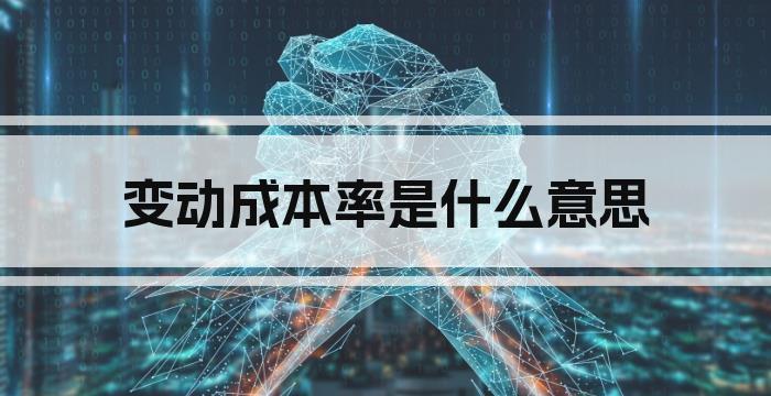 变动成本率是什么意思
