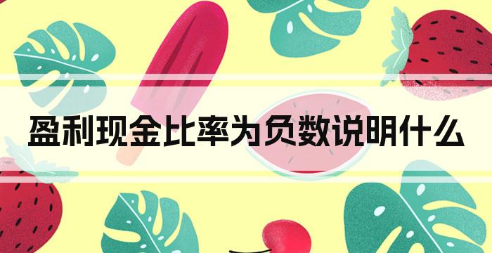 盈利现金比率为负数说明什么