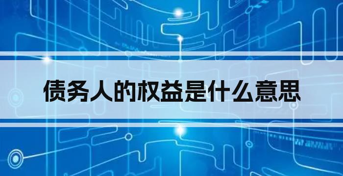 债务人的权益是什么意思