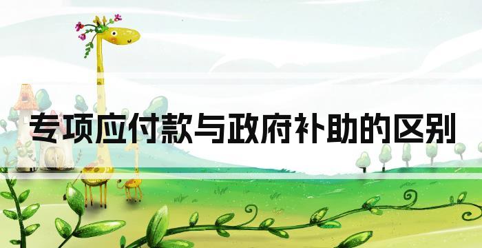专项应付款与政府补助的区别
