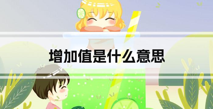 增加值是什么意思
