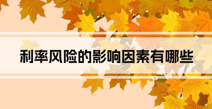利率风险的影响因素有哪些