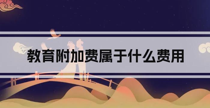教育附加费属于什么费用