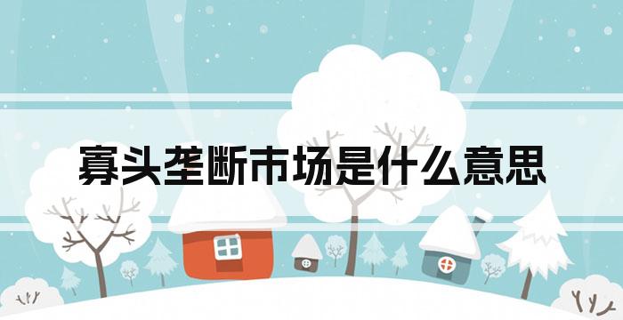 寡头垄断市场是什么意思