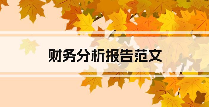 财务分析报告范文