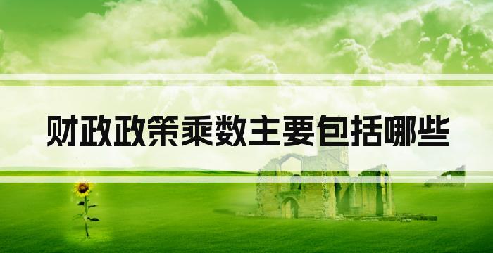财政政策乘数主要包括哪些