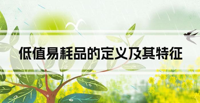 低值易耗品的定义及其特征