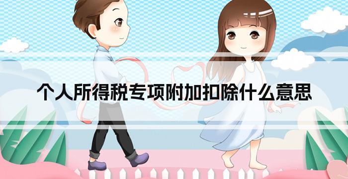 个人所得税专项附加扣除什么意思