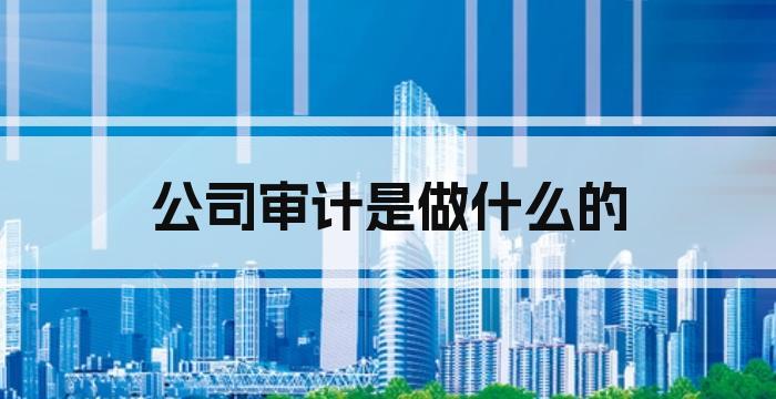 公司审计是做什么的