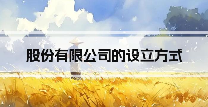股份有限公司的设立方式