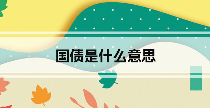 国债是什么意思