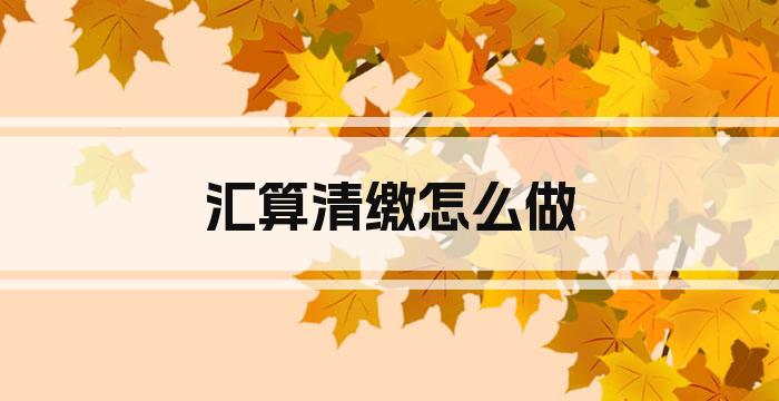 汇算清缴怎么做