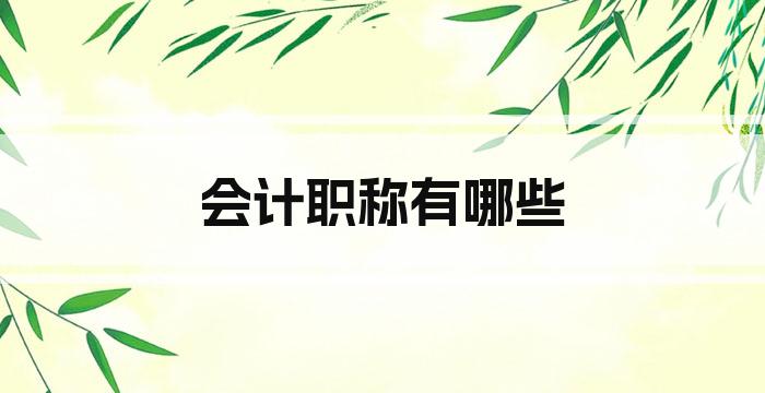会计职称有哪些