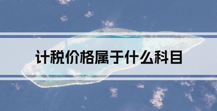 计税价格属于什么科目