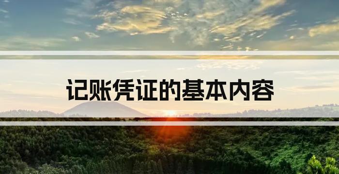 记账凭证的基本内容