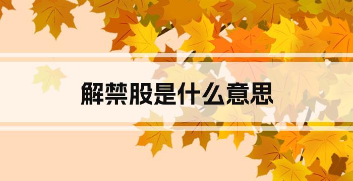 解禁股是什么意思