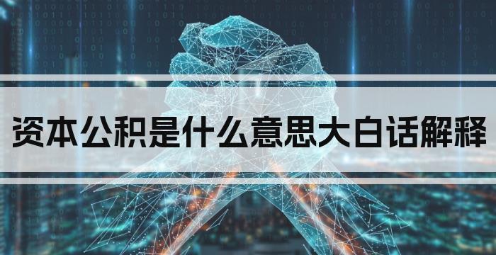 资本公积是什么意思大白话解释