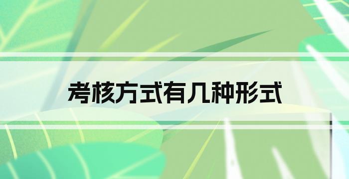 考核方式有几种形式