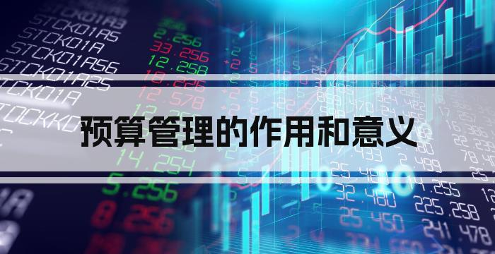 预算管理的作用和意义