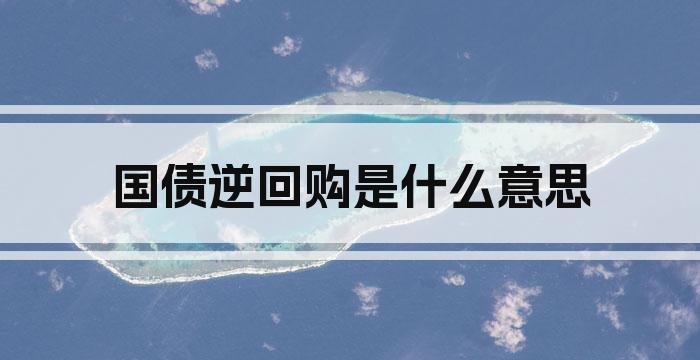 国债逆回购是什么意思