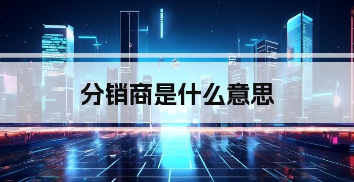分销商是什么意思