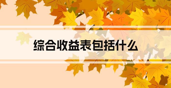 综合收益表包括什么