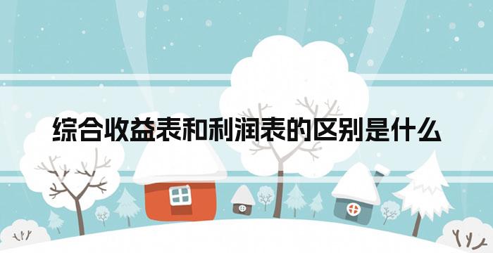 综合收益表和利润表的区别是什么