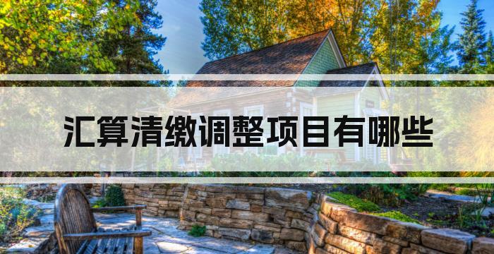 汇算清缴调整项目有哪些