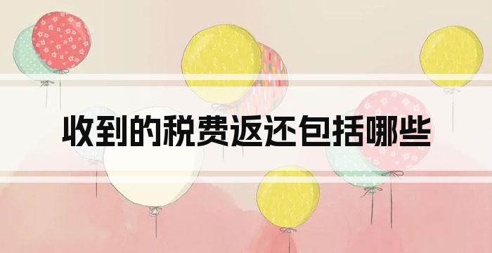 收到的税费返还包括哪些