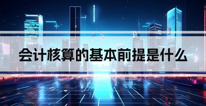 会计核算的基本前提是什么