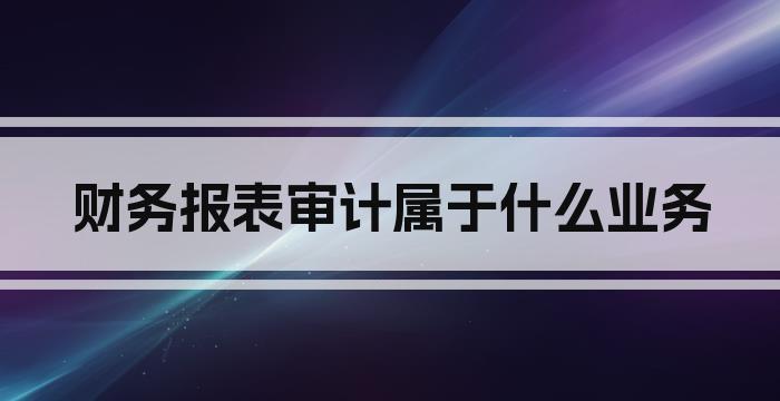 财务报表审计属于什么业务