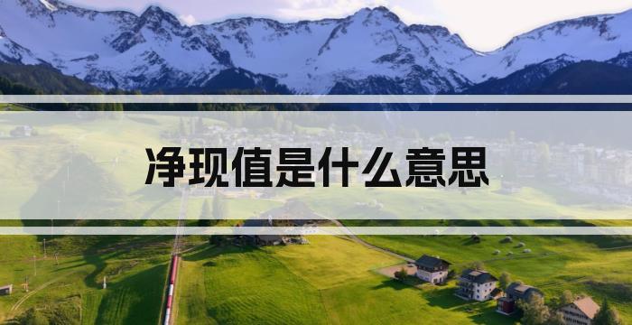 净现值是什么意思