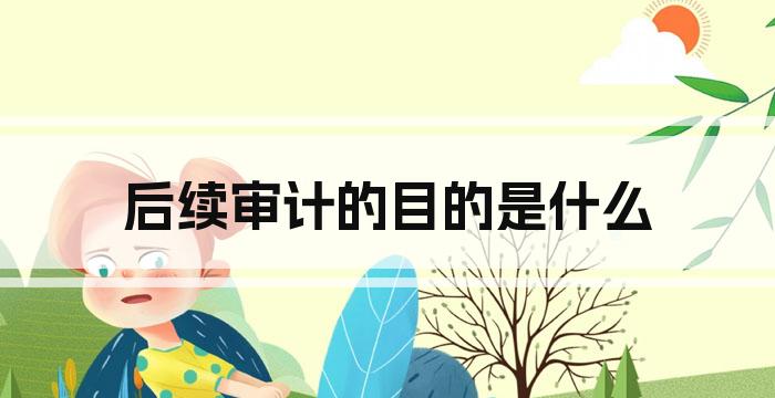 后续审计的目的是什么