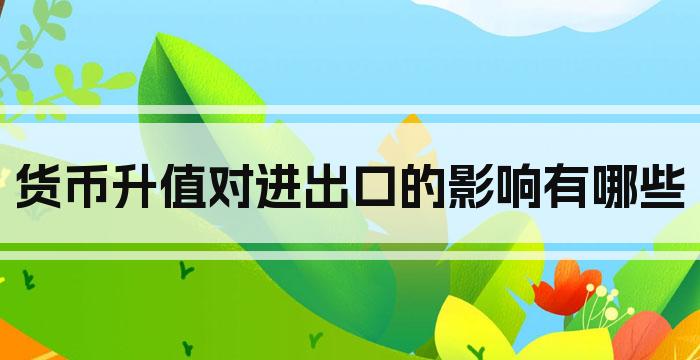 货币升值对进出口的影响有哪些