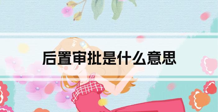 后置审批是什么意思