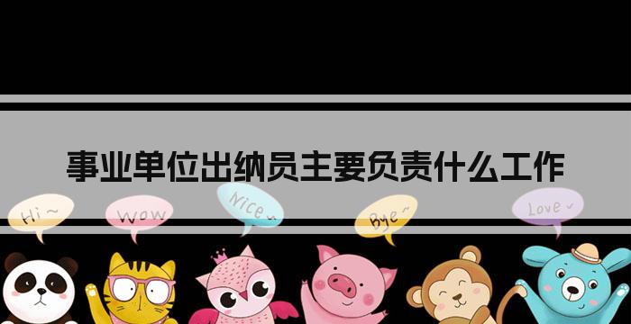 事业单位出纳员主要负责什么工作