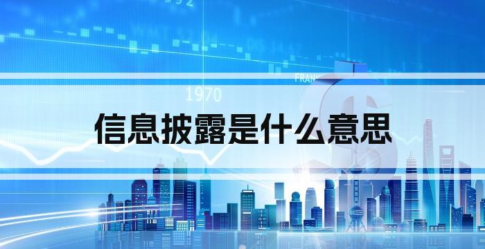 信息披露是什么意思