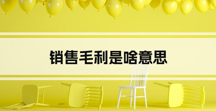 销售毛利是啥意思