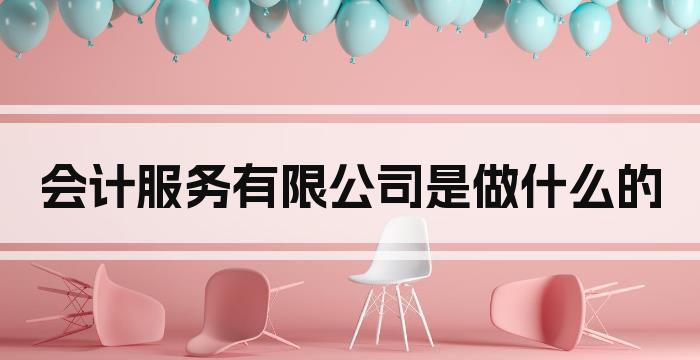 会计服务有限公司是做什么的